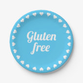 Glutenfreies Celiac Coeliac Blue Party Paper Plate Pappteller (Vorderseite)