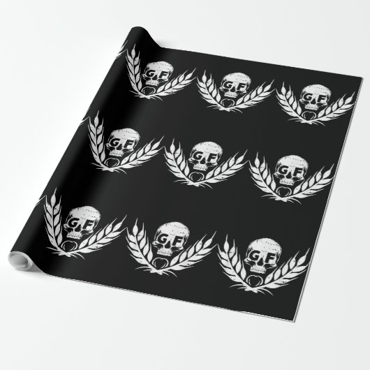 Glutenfreies Cooles Schädelwarrift Geschenkpapier (Ungerollt)