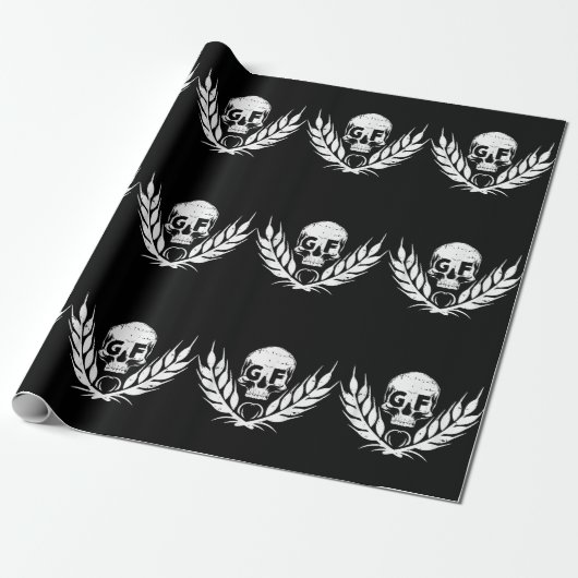 Glutenfreies Cooles Schädelwarrift Geschenkpapier (Ungerollt)
