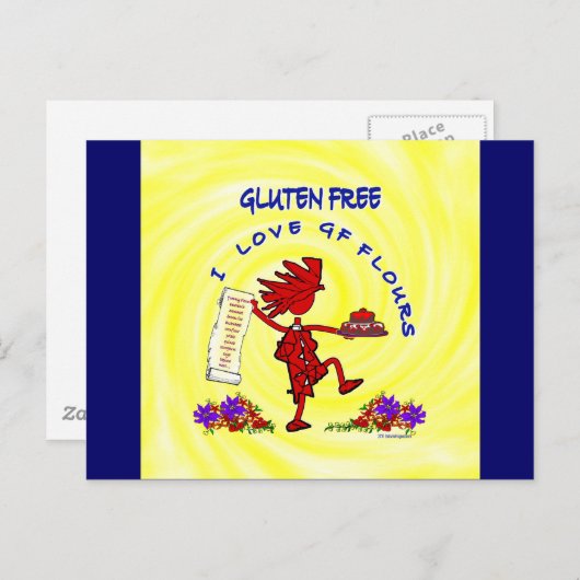 glutenfreies, fröhliches Design Postkarte (Vorne/Hinten)