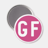 Glutenfreies GF Circle Magenta und White Magnet (Vorderseite/Rückseite)