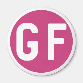 Glutenfreies GF Circle Magenta und White Magnet