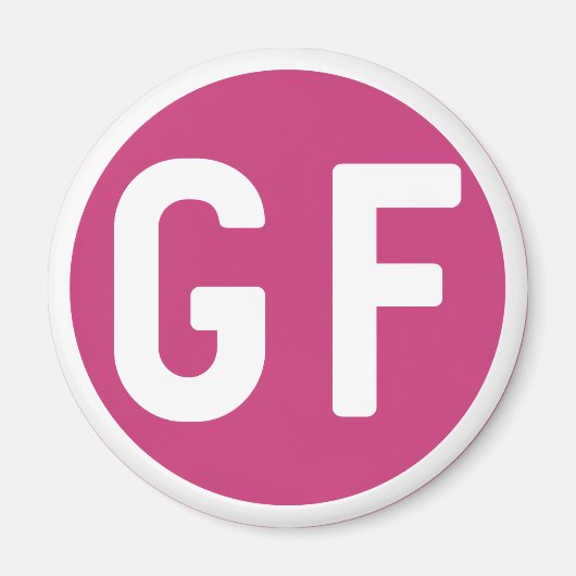 Glutenfreies GF Circle Magenta und White Magnet (Vorne)