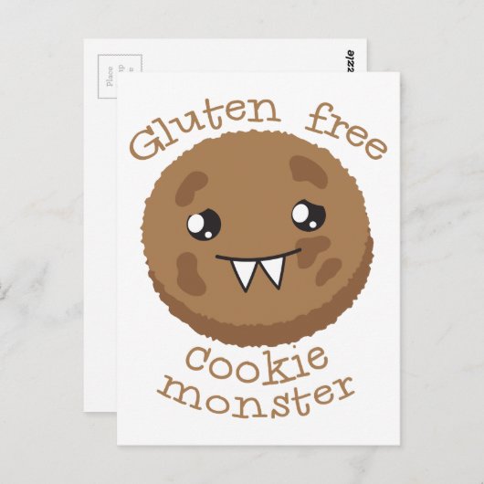 Glutenfreies Keksmonster Postkarte (Vorne/Hinten)