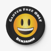 Glutenfreies Lächeln im Emoji-Gesicht Pappteller (Vorderseite)