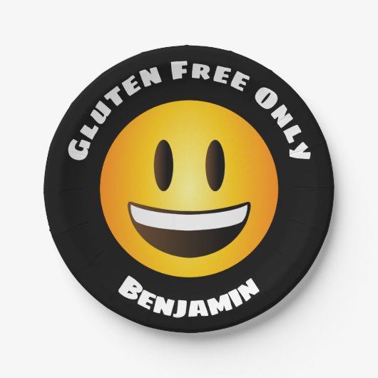 Glutenfreies Lächeln im Emoji-Gesicht Pappteller (Vorderseite)