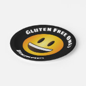 Glutenfreies Lächeln im Emoji-Gesicht Pappteller (Schrägansicht)
