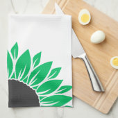 Glutenfreies Sonnenblumengrün Geschirrtuch (Viertel Falte)