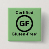 Glutenfreies Symbol Square zertifiziert Button (Vorderseite)