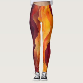 Glutstrat – Abstrakte Schichten aus Erde und Feuer Leggings