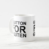 Glutton für Gluten Kaffeetasse (Vorderseite Links)