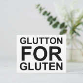 Glutton für Gluten Postkarte (Stehend Vorderseite)