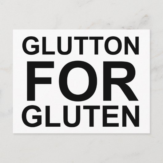 Glutton für Gluten Postkarte (Vorderseite)