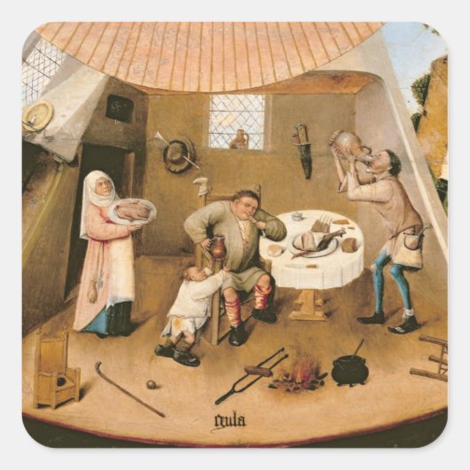 Gluttonie Quadratischer Aufkleber (Vorderseite)