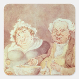 Gluttons, c.1800-05 quadratischer aufkleber