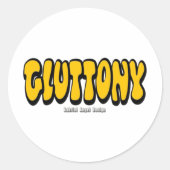 Gluttony Thick Logo Runder Aufkleber (Vorderseite)