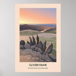 Glyder Fawr Snowdonia Nationalpark Reiseplakat Poster