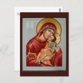 Glykophilousa Mutter Gottes Gebetskarte Postkarte (Vorne/Hinten)