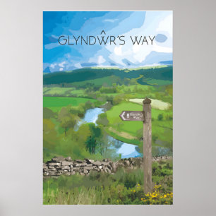 Glyndŵrs Way National Trail Reiseplakat Poster