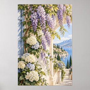 Glysterien-Hortensien-Seegarten-Wandkunst Poster