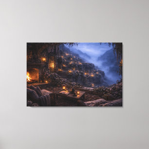 Glyzinien-Terrassen-Treppe Wrapped Canvas Leinwanddruck