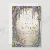 Glyzinienbogen Botanische Hochzeit Save The Date (Vorderseite)