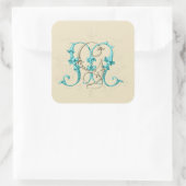 GM MG Monogramm Quadratischer Aufkleber (Tasche)