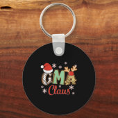 Gma Claus Weihnachtsmannmütze Reindeer Kariert Chr Schlüsselanhänger (Vorderseite)