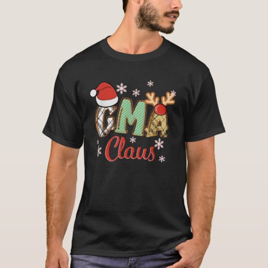 Gma Claus Weihnachtsmannmütze Reindeer Kariert Chr T-Shirt (Vorderseite)