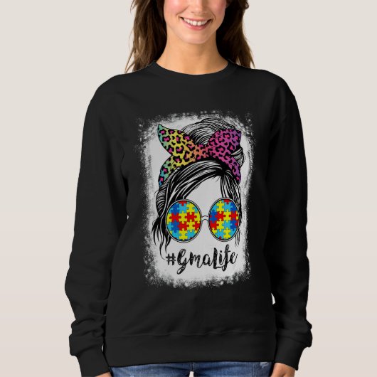 Gma Life Bleached Gma Life Rainbow Leopard Messy B Sweatshirt (Vorderseite)