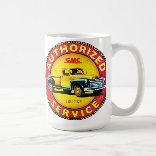 GMC Lieferwagen LKW-Service-Zeichen Kaffeetasse (Rechts)