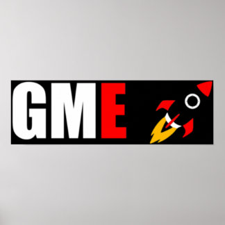 GME Gamestop zum Mondraketenschiff Emoji Poster