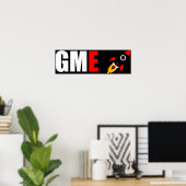 GME Gamestop zum Mondraketenschiff Emoji Poster (Heimbüro)