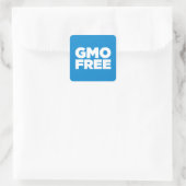 GMO FREI (BLAU) QUADRATISCHER AUFKLEBER (Tasche)
