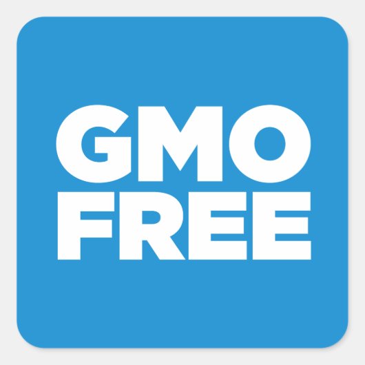 GMO FREI (BLAU) QUADRATISCHER AUFKLEBER (Vorderseite)