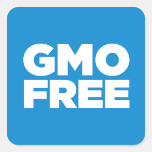 GMO FREI (BLAU) QUADRATISCHER AUFKLEBER