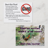 GMO-frei, essen Sie nicht das! , *Genetically Visitenkarte (Vorne/Hinten)