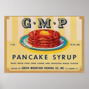 Gmp Pancake Sirup Label Poster