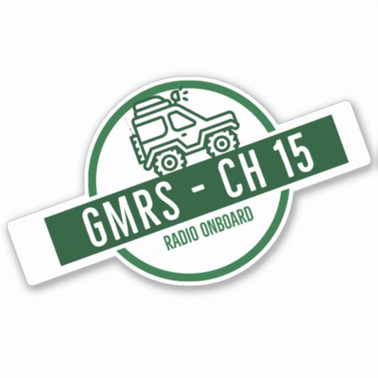 GMRS. Funkkanal 15 Aufkleber (Vorderseite)