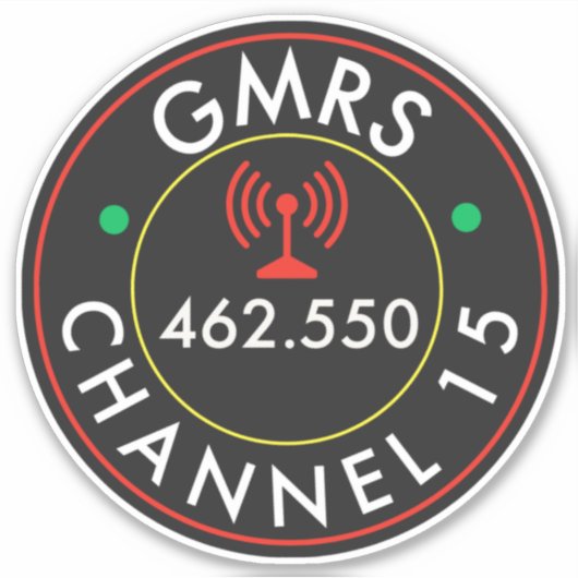 GMRS. Funkkanal 15 Aufkleber (Vorderseite)