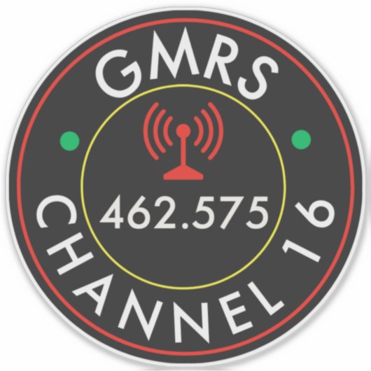 GMRS. Funkkanal 16 Aufkleber (Vorderseite)