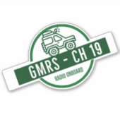 GMRS. Funkkanal 19 Aufkleber (Vorderseite)