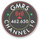 GMRS. Kanal 19 Aufkleber (Vorderseite)