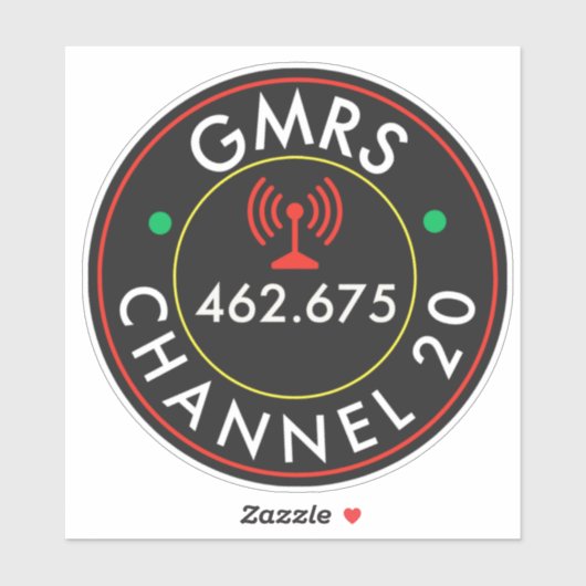 GMRS. Kanal 20 Aufkleber (Blatt)