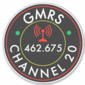 GMRS. Kanal 20 Aufkleber (Vorderseite)