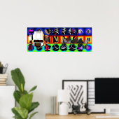 GMT 24 Heures Project Pop Psychedelic Frame Poster (Heimbüro)