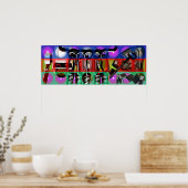 GMT 24 Heures Project Pop Soft Psychedelic Frame P Poster (Küche)