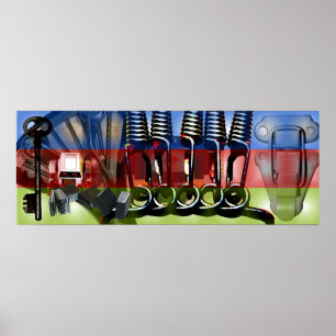 GMT 24 Heures Projekt Farbverlauf Rahmen Poster