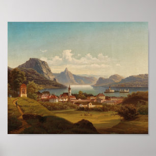 Gmunden Schloss Ort   Johann Wilhelm Jankowsky Poster
