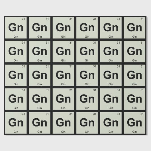 GN - Gin-Chemie-Periodensystem-Symbol Geschenkpapier (Flach)